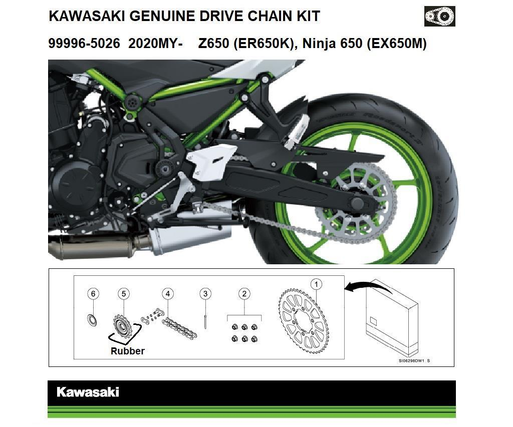 Genuine Ketting- en Tandwielset Ninja 650 & Z650 (EX650M/ER650K)